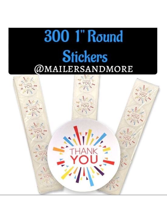 Mailers And More Other - 300 Pack of 1" Round Stickers "Thank you" PRICE IS FIRM
